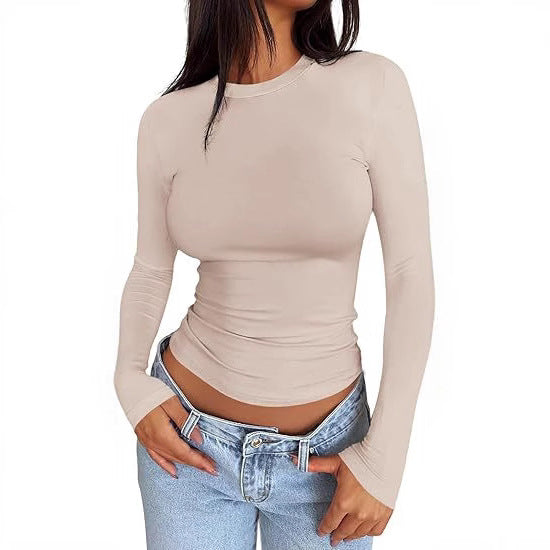 Womens Solid Color Long Sleeve Shirts