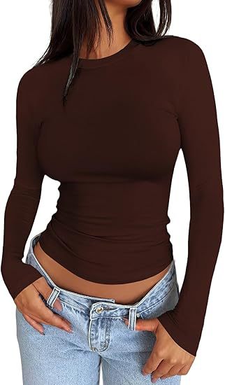 Womens Solid Color Long Sleeve Shirts