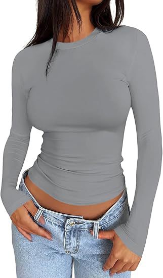 Womens Solid Color Long Sleeve Shirts