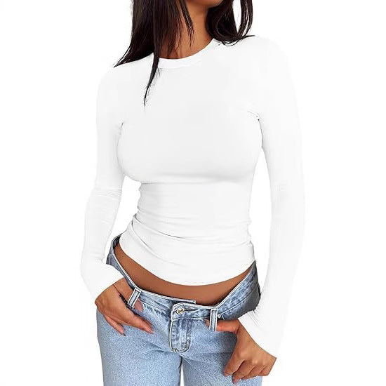 Womens Solid Color Long Sleeve Shirts