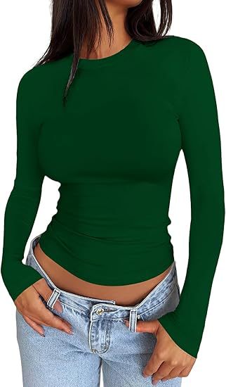Womens Solid Color Long Sleeve Shirts