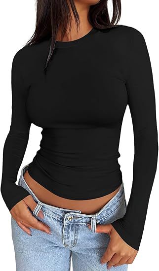 Womens Solid Color Long Sleeve Shirts